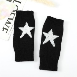  autumn Winter knitting woolen Five-pointed star glove warm short style lady s..