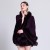 occidental style Autumn and Winter large size imitate fox fur collar leather hooded knitting cardigan shawl Coa