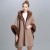 Autumn and Winter shawl imitate fur collar hooded Double surface cardigan wind shawl Coat woman#