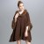 Autumn and Winter shawl imitate fur collar hooded Double surface cardigan wind shawl Coat woman#