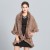 occidental style Autumn and Winter loose and comfortable imitate fox fur collar Double layer knitting shawl Coat#
