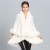 occidental style Autumn and Winter loose and comfortable imitate fox fur collar Double layer knitting shawl Coat#