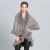 occidental style Autumn and Winter loose and comfortable imitate fox fur collar Double layer knitting shawl Coat#