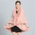 occidental style Autumn and Winter loose and comfortable imitate fox fur collar Double layer knitting shawl Coat#