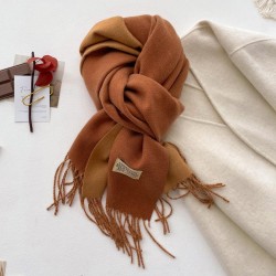 Double surface pure color scarf woman Autumn and Winter thick imitate sheep ve..