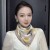 autumn fashion trend lady retro print buckle scarf warm Collar