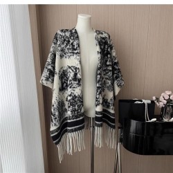 retro Double surface cloak shawl Coat woman autumn loose and comfortable tasse..