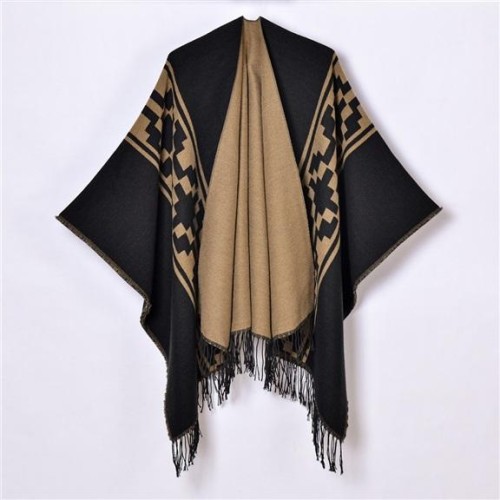  lady shawl occidental style brief tassel high quality Jacquard slit big shawl