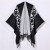 ( black ) lady shawl occidental style brief tassel high quality Jacquard slit big shawl