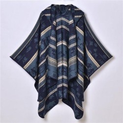  new lady Autumn and Winter ethnic style warm hooded shawl day Jacquard thick ..