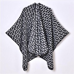 lady shawl brief fashion Autumn and Winter Jacquard slit ornament shawl travel