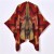 autumn Winter lady brief atmospheric Jacquard thick shawl occidental style knitting slit warm