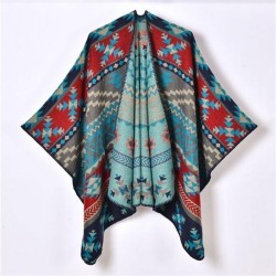 new brief geometry blue patchwork woman shawl scarf all-Purpose high quality w..