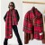 (FYR    black)imitate sheep velvet grid shawl scarf woman Winter high black scarf triangle bag bag head shawl