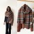 imitate sheep velvet grid shawl scarf woman Winter high black scarf triangle bag bag head shawl
