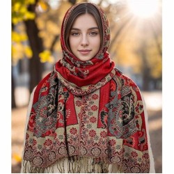 occidental style fashion ethnic style pattern tassel scarf woman all-Purpose s..