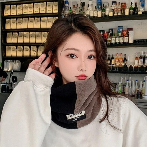 Winter Double layer thick warm velvet  Outdoor fashion man woman blue patchwork hedging Collar