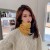 Winter Double layer thick warm velvet  Outdoor fashion man woman blue patchwork hedging Collar