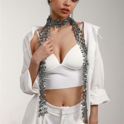  occidental style fashion lady sequin scarf personality trend wind