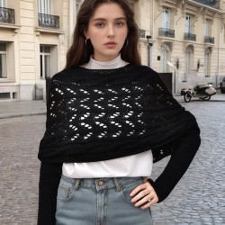  occidental style fashion hollow Double sleeves shawl knitting high long shawl..