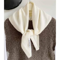 ( white) samll wool knitting triangle woman head knitting scarf more warm all-Purpose