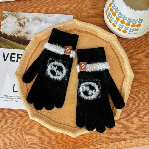 Winter warm glove Korean style long glove outdoor sports knitting woolen touch screen glove