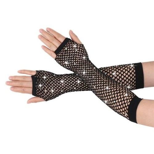  diamond glove fishing net elasticity eyes glove occidental style retro sexy diamond long glove