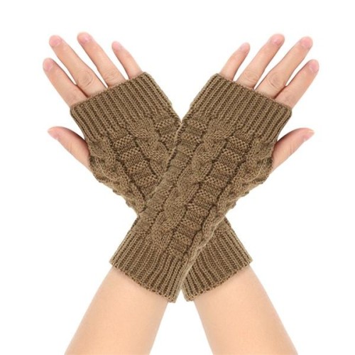 Autumn and Winter twisted glove knitting woolen half sleeves student Word glove woolen glove