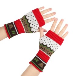 occidental style Autumn and Winter christmas tree glove color warm half sleeve..