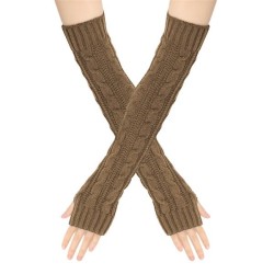  woolen long style glove knitting twisted Word sleeves woman Autumn and Winter..
