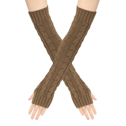  woolen long style glove knitting twisted Word sleeves woman Autumn and Winter woolen