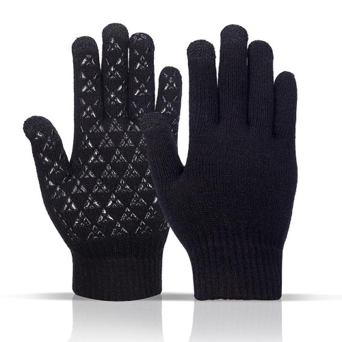 Winter man woman warm velvet glove  occidental style large size woolen thick knitting touch screen glove