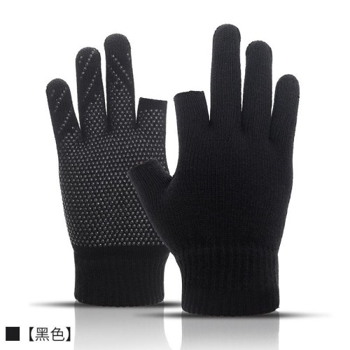  autumn Winter woolen warm thick glove  sport Word two glove