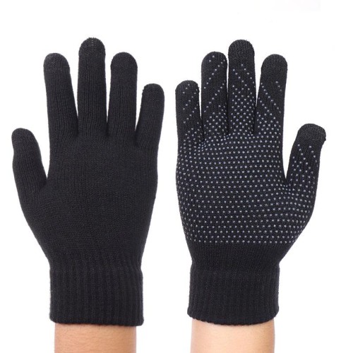  thick knitting touch screen glove  autumn Winter velvet woolen warm Non-slip glove