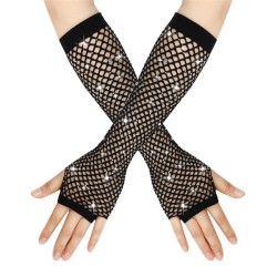  diamond glove fishing net elasticity eyes glove occidental style retro sexy d..