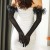 black glovecm super long style lace flower Pearl nets yarn transparent perspective black