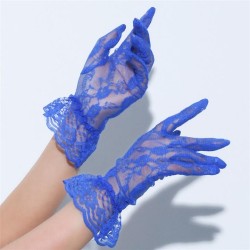 bride glove retro lace short blue married ornament elegant brief woman glove