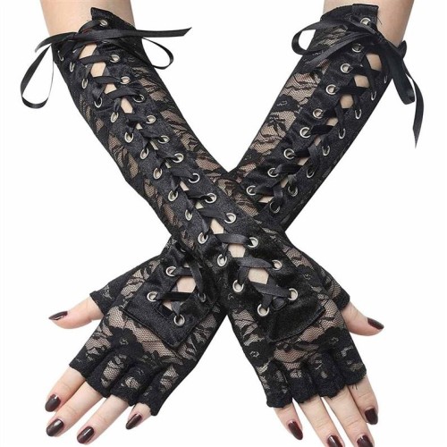 occidental style sexy lace belt glove long style sexy attract belt Rivet half glove