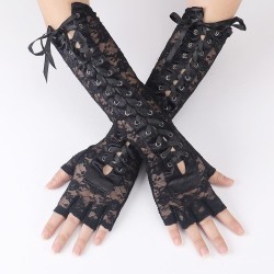 occidental style long style buckle lace half glovecos female Sunscreen glove g..