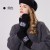warm thick flower glove woman Outdoor autumn Winter knitting glove velvet Double layer bag glove