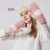 warm thick flower glove woman Outdoor autumn Winter knitting glove velvet Double layer bag glove