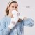 warm thick flower glove woman Outdoor autumn Winter knitting glove velvet Double layer bag glove