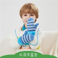 child velvet glove autumn Winter Stripe Outdoor warm bag glove samll glove