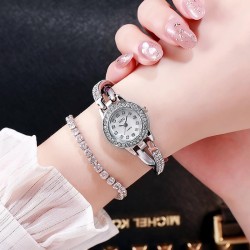 ( Silver)woman watch damond samll dal watch-face quartz watch lesure bref temp..