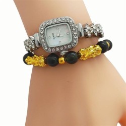 Bracelets watch square fully-jewelled woman watch-face