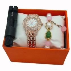 Bracelets watch fashon fully-jewelled lady quartz watch-face gft