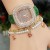 square fully-jewelled watch lady fashon watch butterfly Bracelets square watch