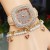 square fully-jewelled watch lady fashon watch butterfly Bracelets square watch