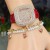 square fully-jewelled watch lady fashon watch butterfly Bracelets square watch