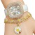 fashon square fully-jewelled lady watch woman watch-face quartz watch-face heart-shaped love pendant Bracelets
